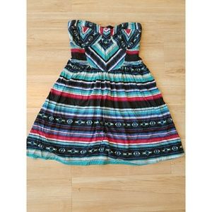 Aztec Billabong Strapless Dress